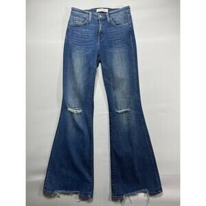 Flying Monkey Platinum Women's Distressed Flare Denim Jeans - Size 25 (26x29)